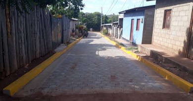 Una de las dos calles recién construidas en  Totogalpa en el barrio Mauro López.
