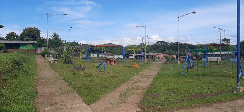 En el  barrio El Merel en La Libertad el gobierno local hizo mejoras en el  parque de la comunidad.