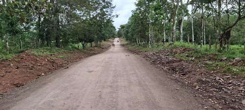 En Nueva Guinea, se  mejoraron  4.6 kilómetros de caminos productivos en la comunidad San Juan y La Dama.