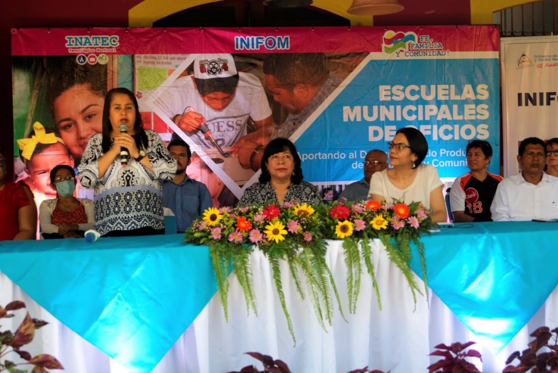 Directora de Planificación Municipal , Maritza Ruiz, Loyda Barreda, directora del Inatec y Jeanina Noguear alcaldesa de Masaya