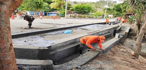 Construcción de obra de Drenaje (revestimiento de cauce), en Comalapa.