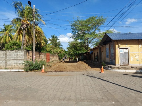 Larreynaga: Calle adoquinada en el barrio Pancasán #1.