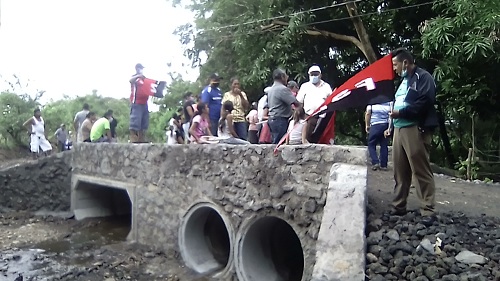 Caja puente en la comarca La Unión en La Paz Centro recién inauguradas sus mejoras