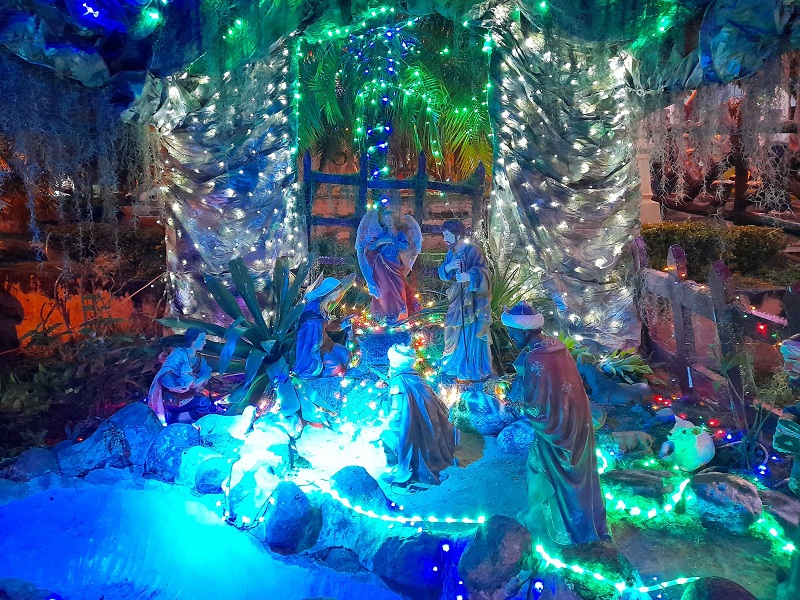La tradición y la originalidad se combinan en la decoración del parque. Destacan el Nacimiento del Niño Jesús y el árbol de navidad y otros adornos de esta época tan hermosa iluminados con luces multicolores.