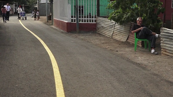 Una de las diez nuevas calles en el barrio Jonathan González Managua